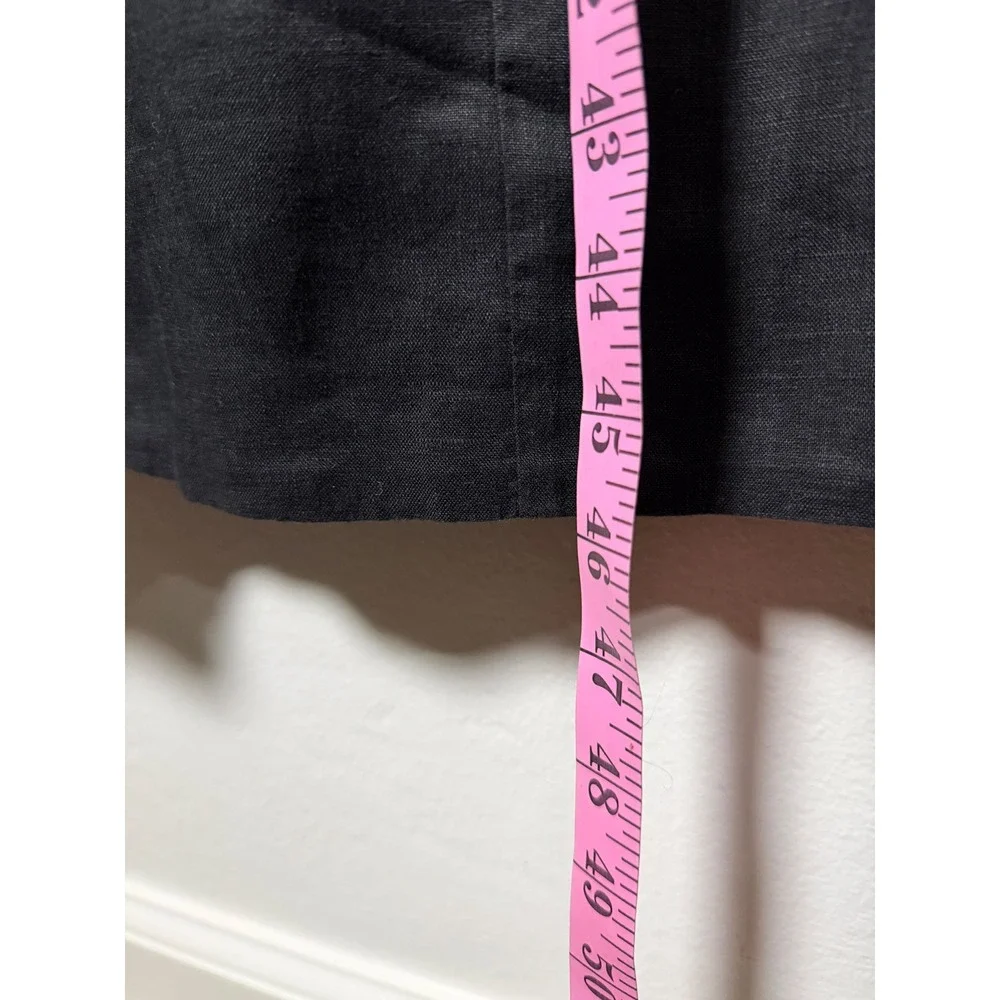 Jenni Kayne Kinney Dress Black Linen Square Neck Midi A Line Size M - Picture 8 of 11